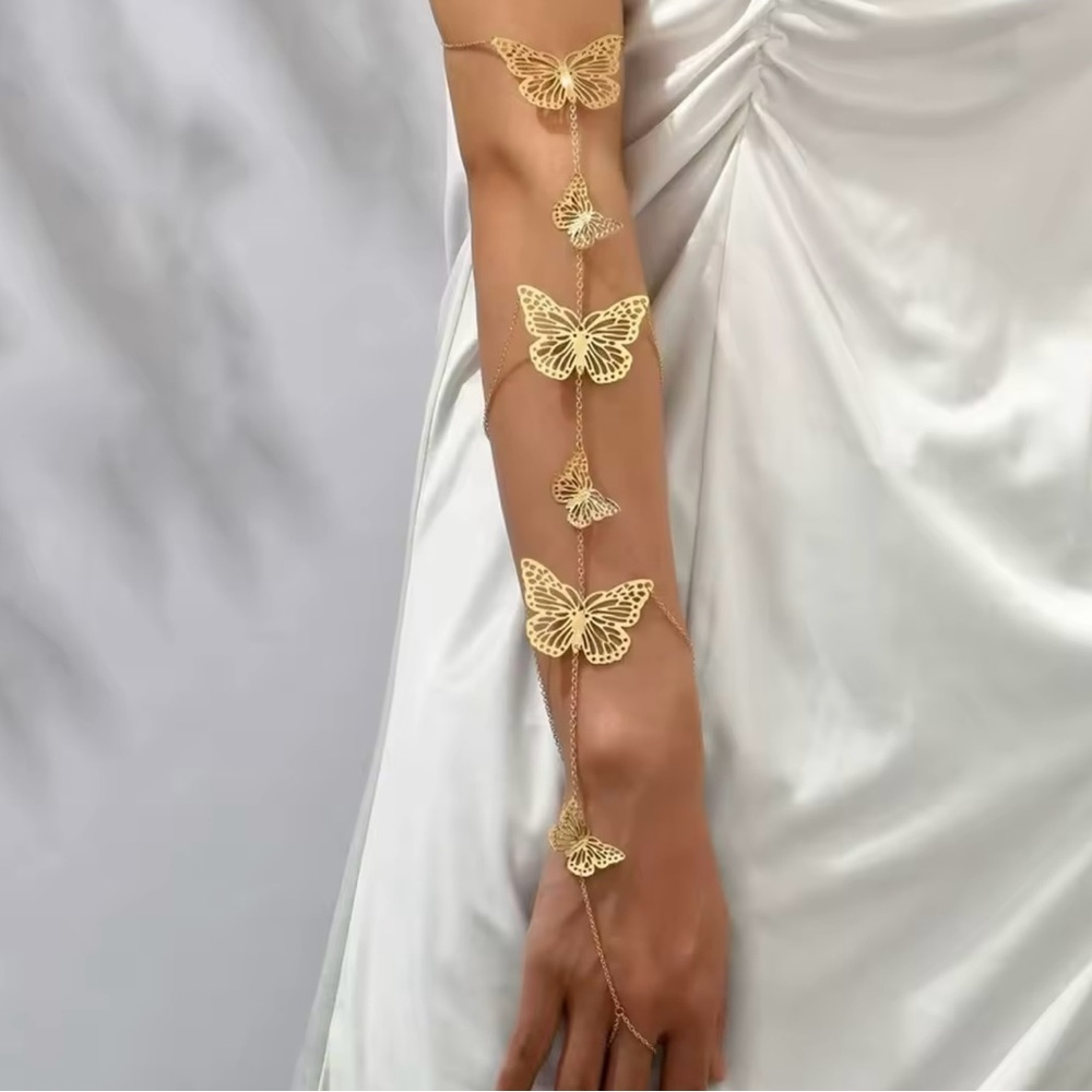 Big Butterfly Tassel Arm Chain Bracelet Women
